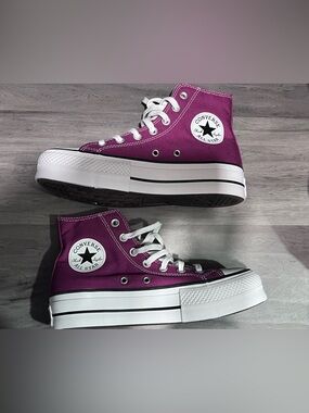 Converse High Top Platform Sneakers - Purple